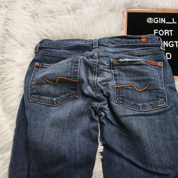 7 For All Mankind by Jerome Dahan Boot Cut Jeans in Dark Wash Size 27 - Picture 8 of 13